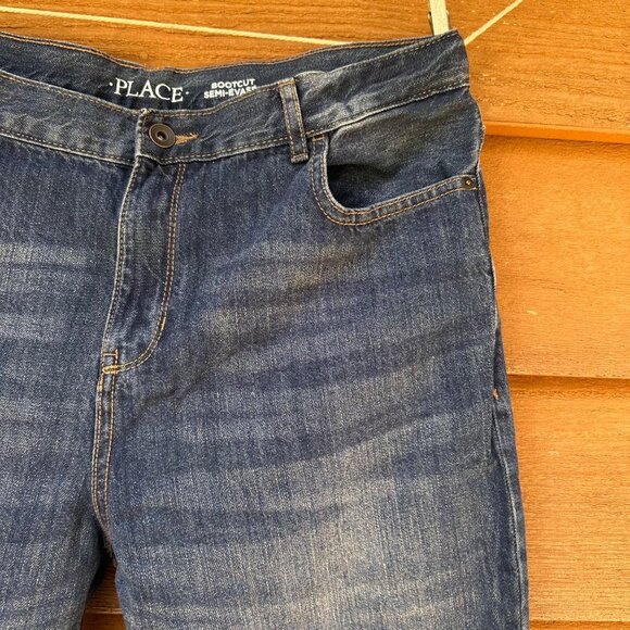 Childrens Place Bootcut Semi-Evasee Blue Jeans Size 20 Waist 34  Slim Fit Cotton - Picture 6 of 13